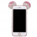 Huawei G8 G8X G7 Plus - Mickey 3D Bling Bling Crystal Ear with Removable Strap TPU Soft Protective Cover Case - Pink